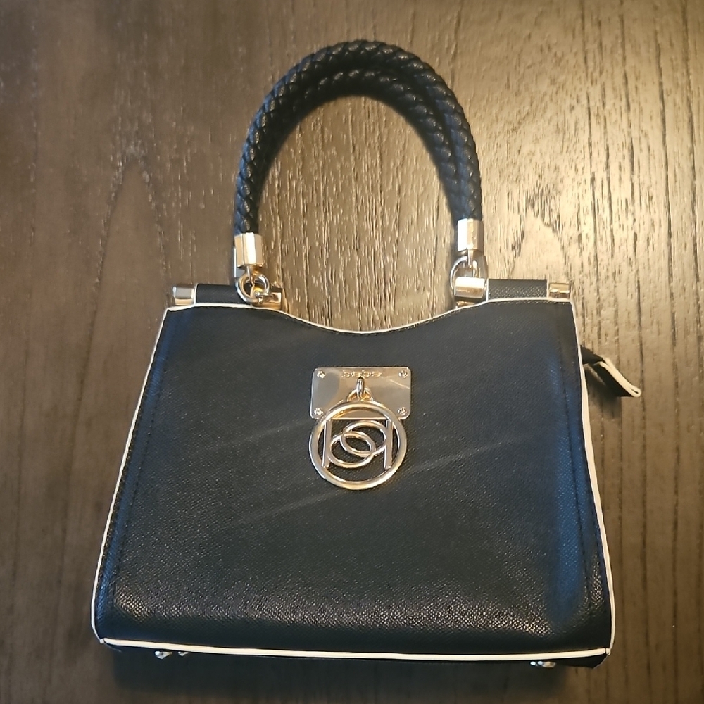 Black Bebe Handbag w/ Gold Accents